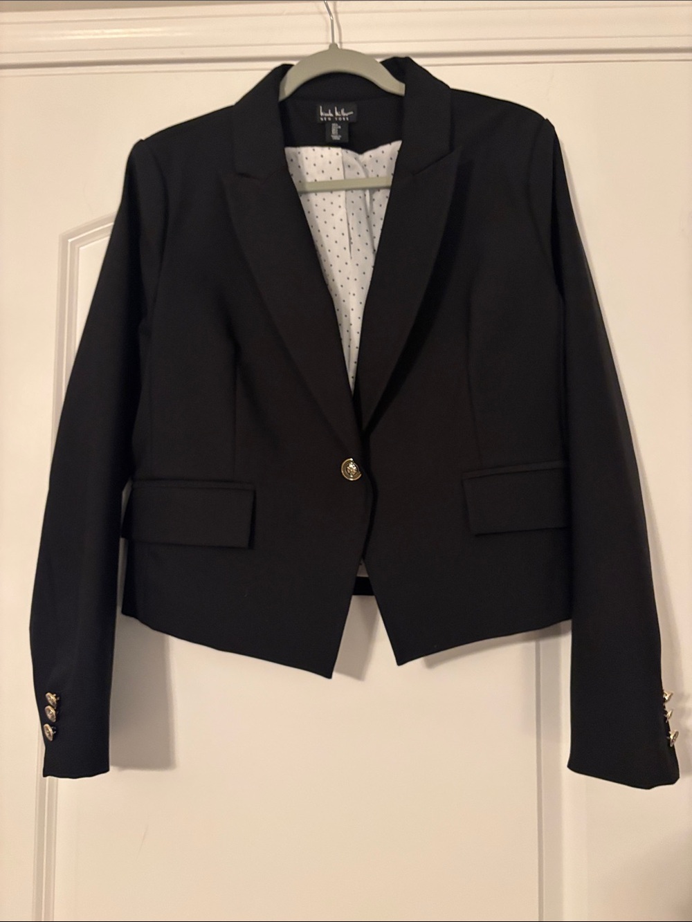 Nicole Miller Black Single-Button Tailored Blazer